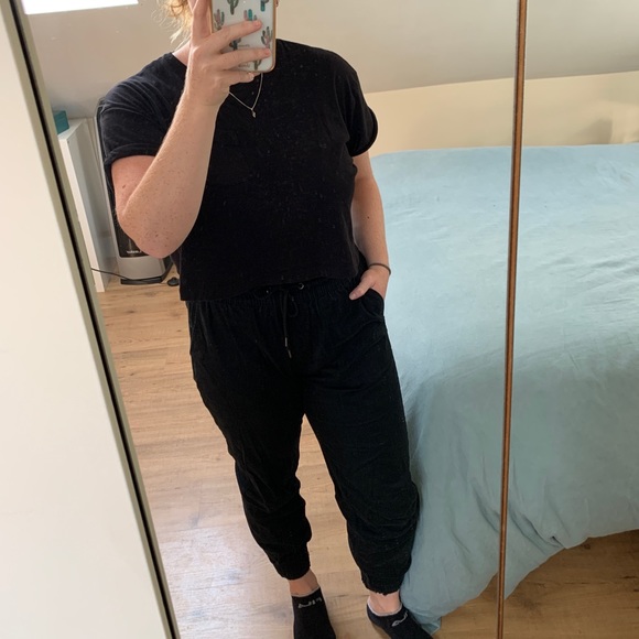 Black Twill Joggers - Picture 2 of 5